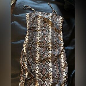 Small Brown Fashion Nova Snake Print Dress